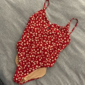 Red Madewell scoop back one piece size S
